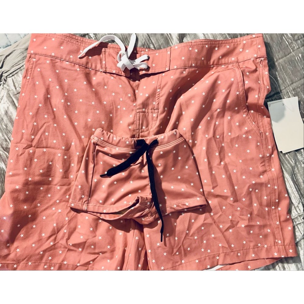 Kortni Jeane Red Star BNWT Daddy and Me Men Swim 36 and Baby Boy E Shorts 9M
